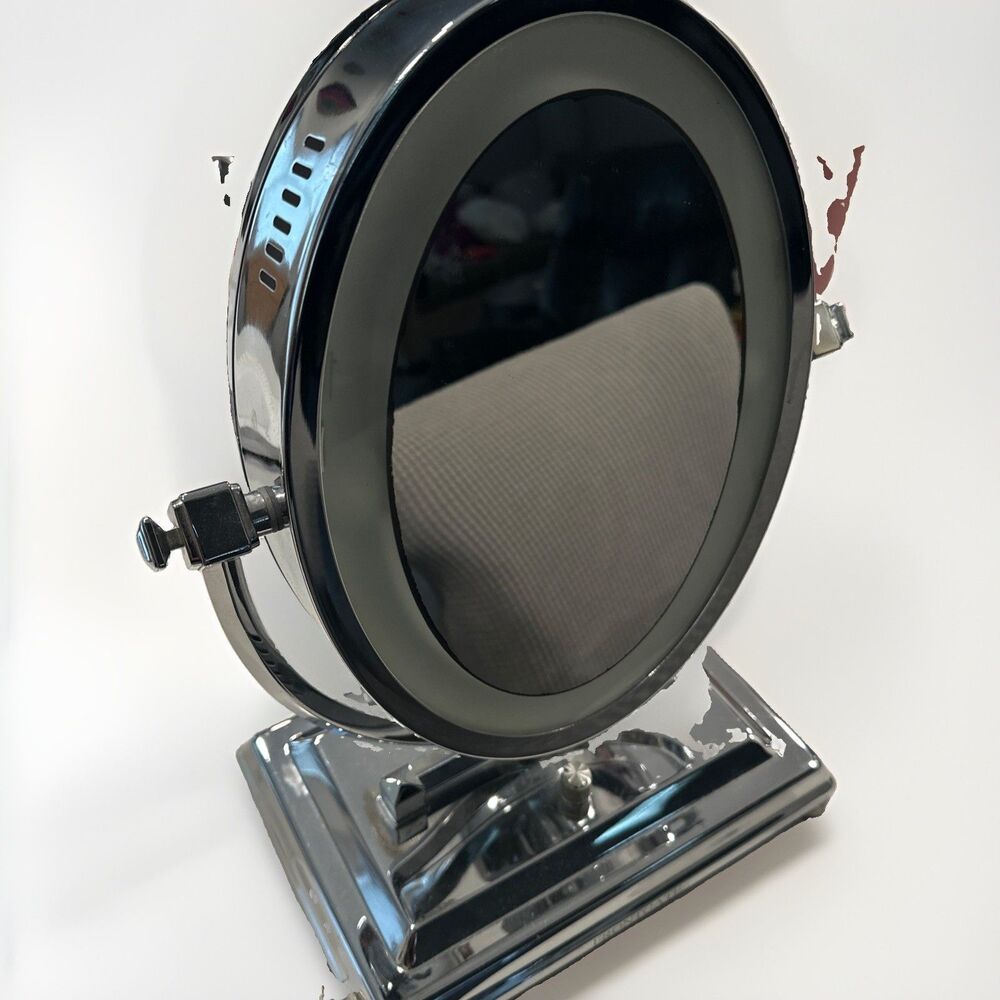Frontgate Oversized Vanity bathroom makeup cosmetic magnify Mirror SATIN NICKEL